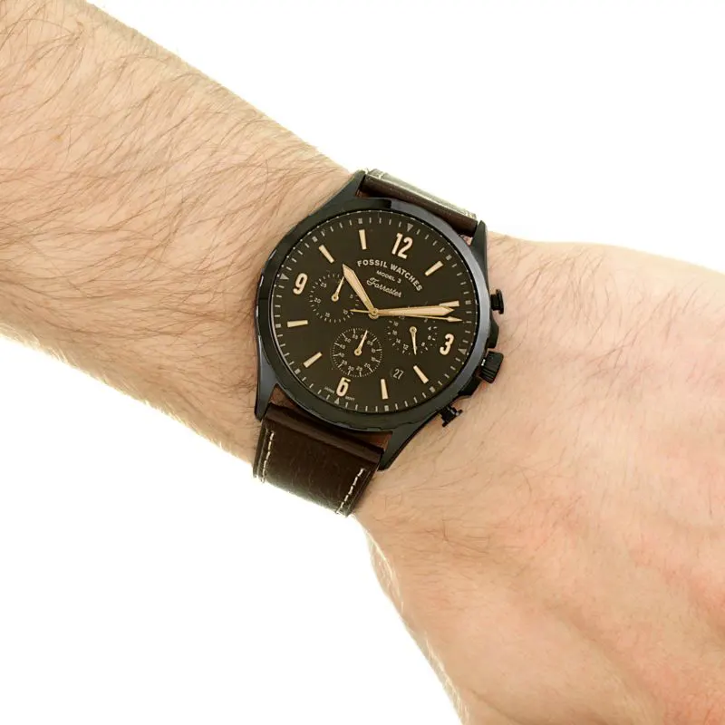 Fossil Forrester Chronograph Brown Leather Men's Watch- FS5608